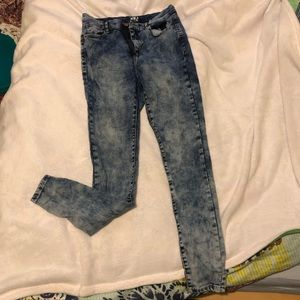 Retro High Waist Acid Wash Jeggings